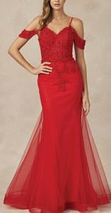 Green or red mermaid formal evening bridesmaid mother of the bride dress